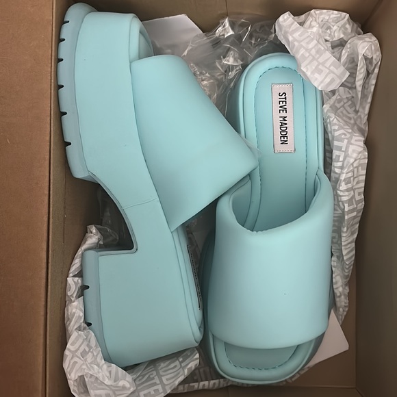 Steve Madden Chunky Shelly Platform Mules, Size 10 - Picture 2 of 2